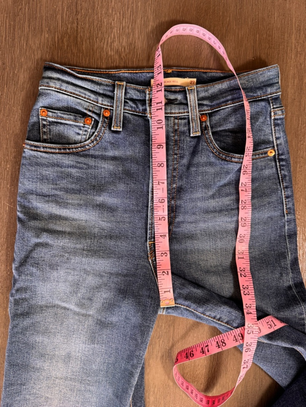 Levi’s Ribcage Bell Bellbottom Denim Jeans Dark Blue Flare 27 - Picture 13 of 13